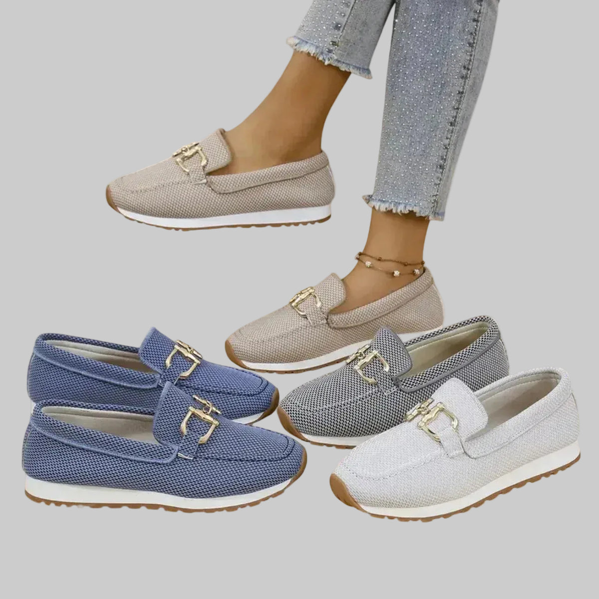 Sinforosa™ | Mocasín Deportivo con Hebilla Dorada