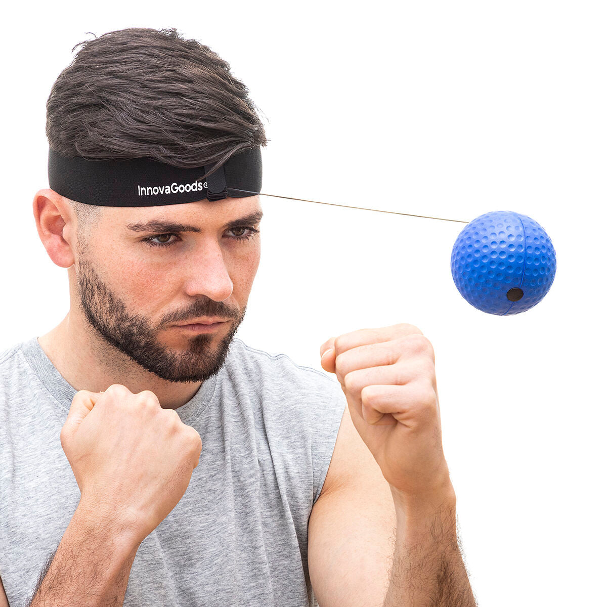 Pack Set de Pelotas de Entrenamiento y Reflejos y Máquina de Boxeo Musical Recargable InnovaGoods