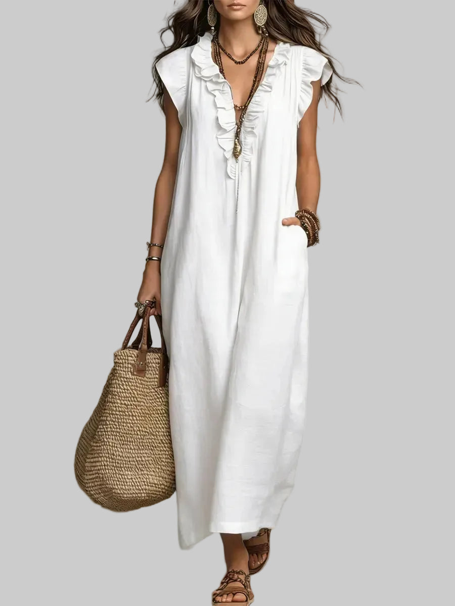 Camelia Vestido Maxi Bohemio con Escote en V