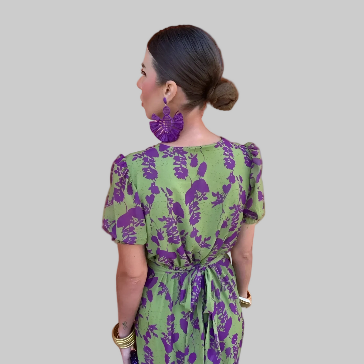 Ernestina™ | Vestido Largo Floral Verde