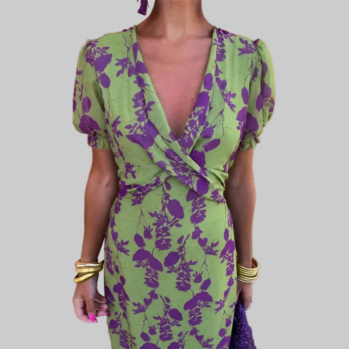Ernestina™ | Vestido Largo Floral Verde