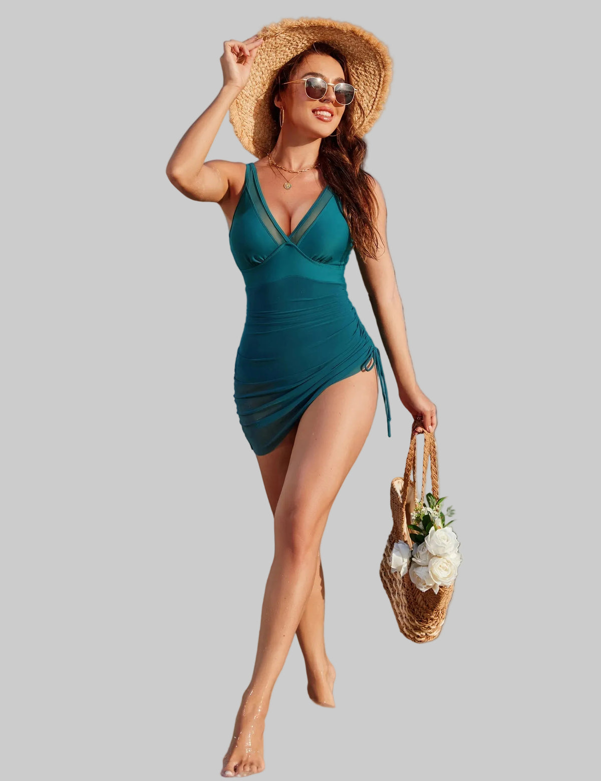 Lena | Costume da Bagno con Controllo dell'Addome e Protezione Solare