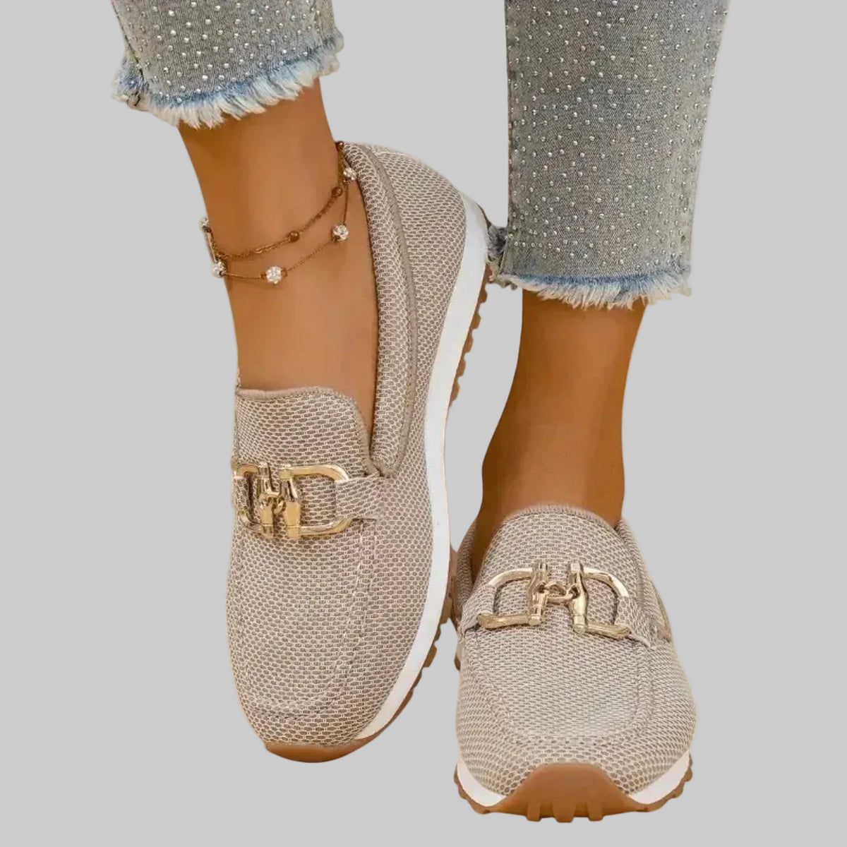 Sinforosa™ | Mocasín Deportivo con Hebilla Dorada