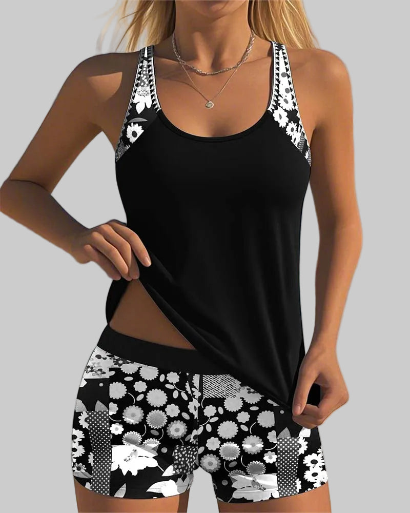 Sabrina | Costume da bagno a due pezzi con vestibilità comoda e stile floreale da spiaggia