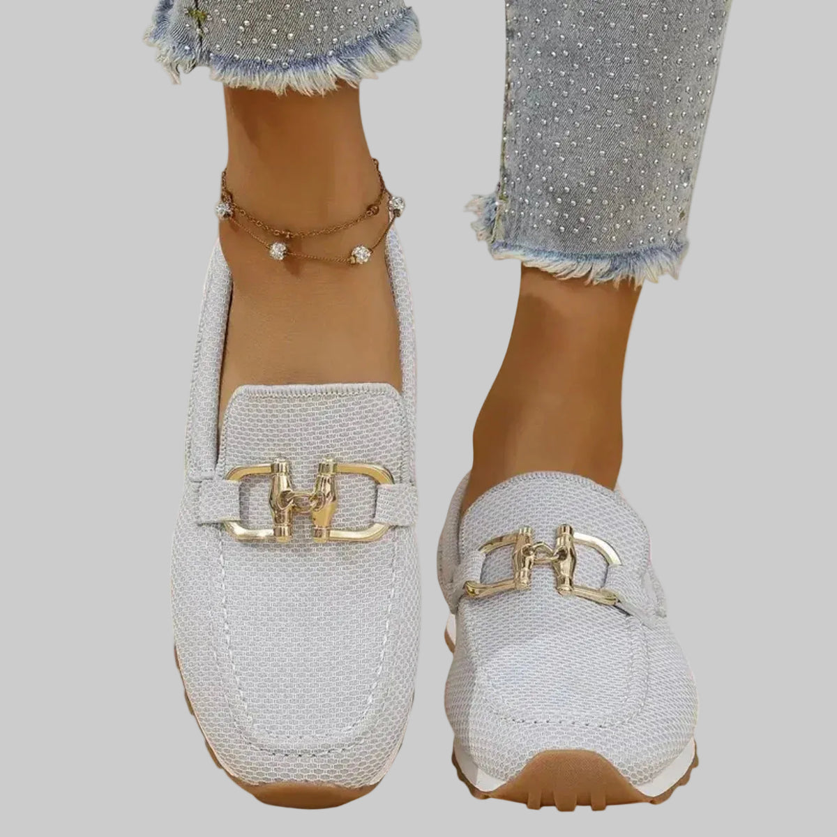 Sinforosa™ | Mocasín Deportivo con Hebilla Dorada