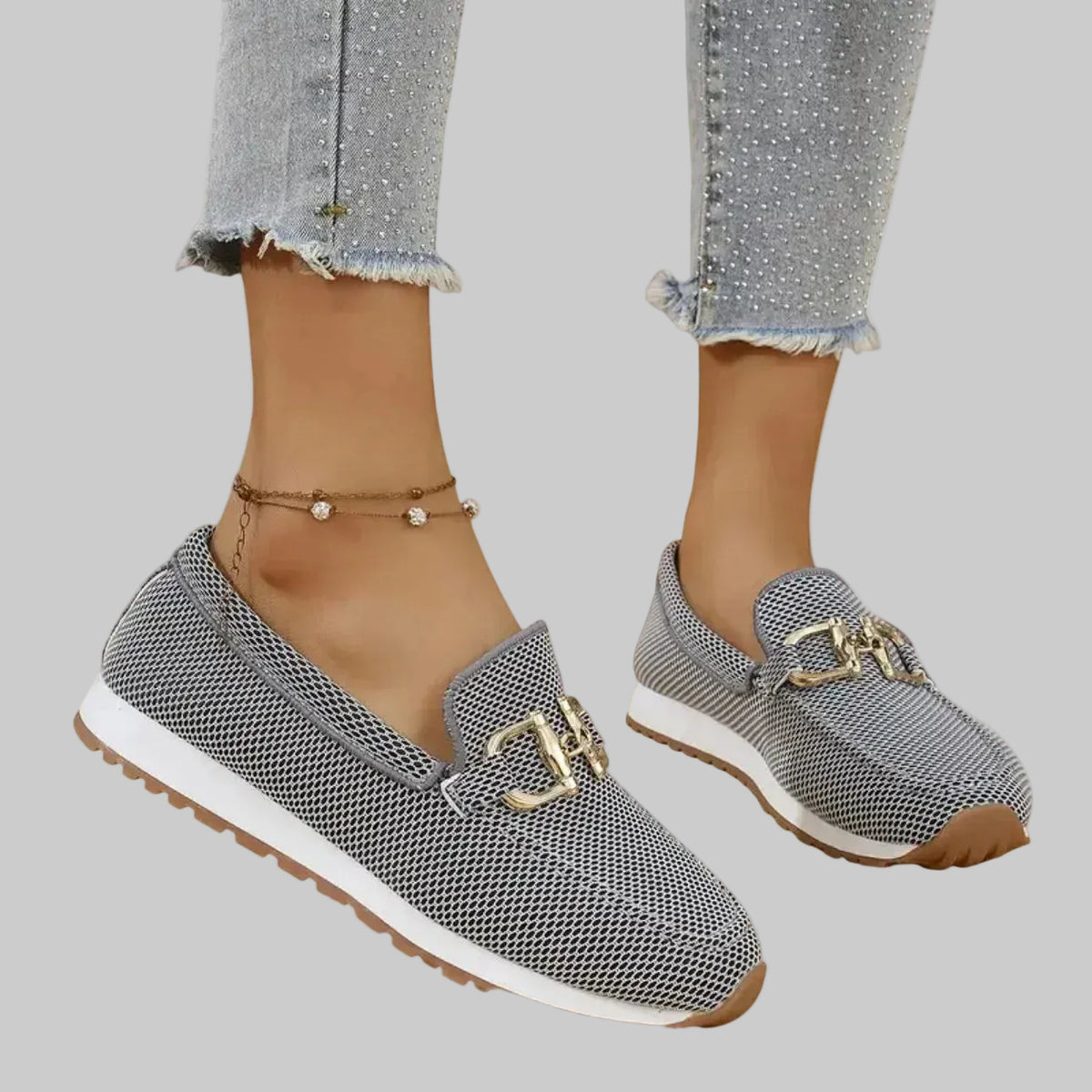 Sinforosa™ | Mocasín Deportivo con Hebilla Dorada
