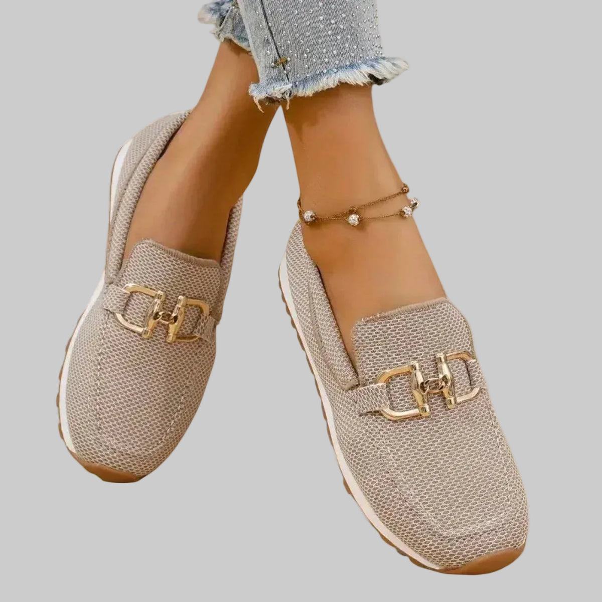Sinforosa™ | Mocasín Deportivo con Hebilla Dorada