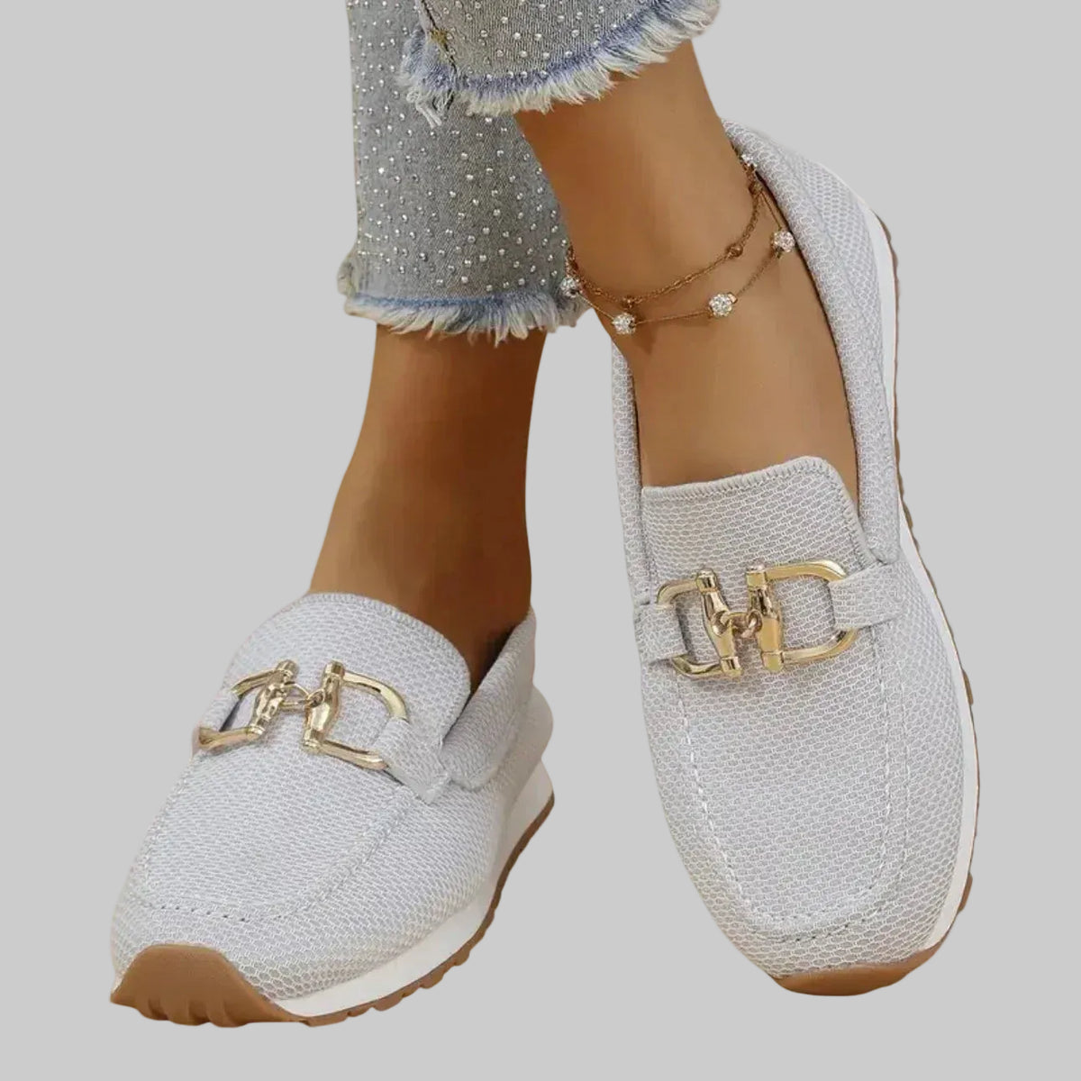 Sinforosa™ | Mocasín Deportivo con Hebilla Dorada