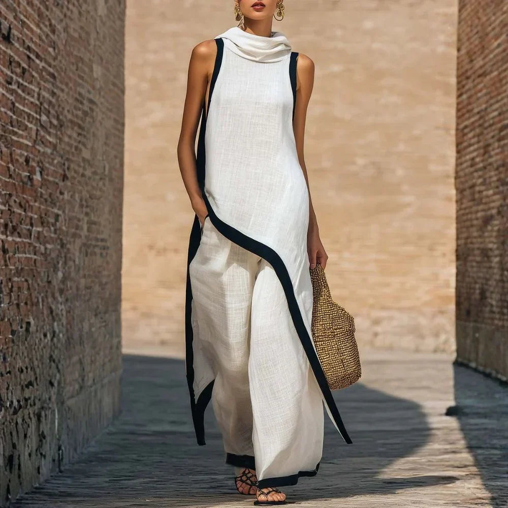 Nadia Conjunto Efecto Lino Atemporal con Diseño Minimalista