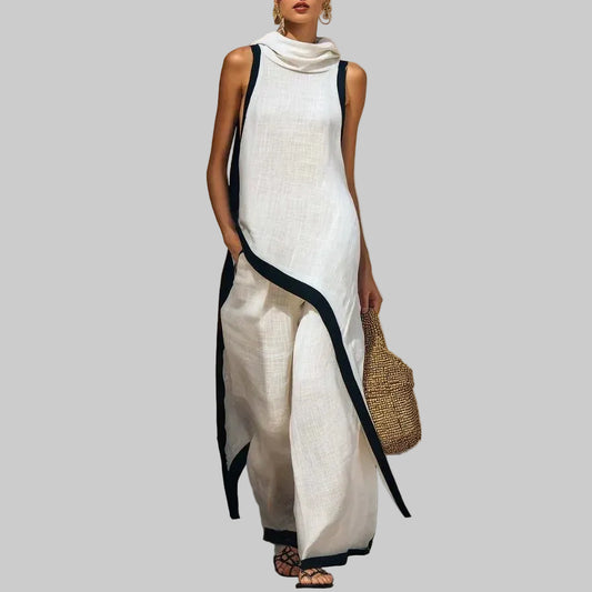 Nadia Conjunto Efecto Lino Atemporal con Diseño Minimalista