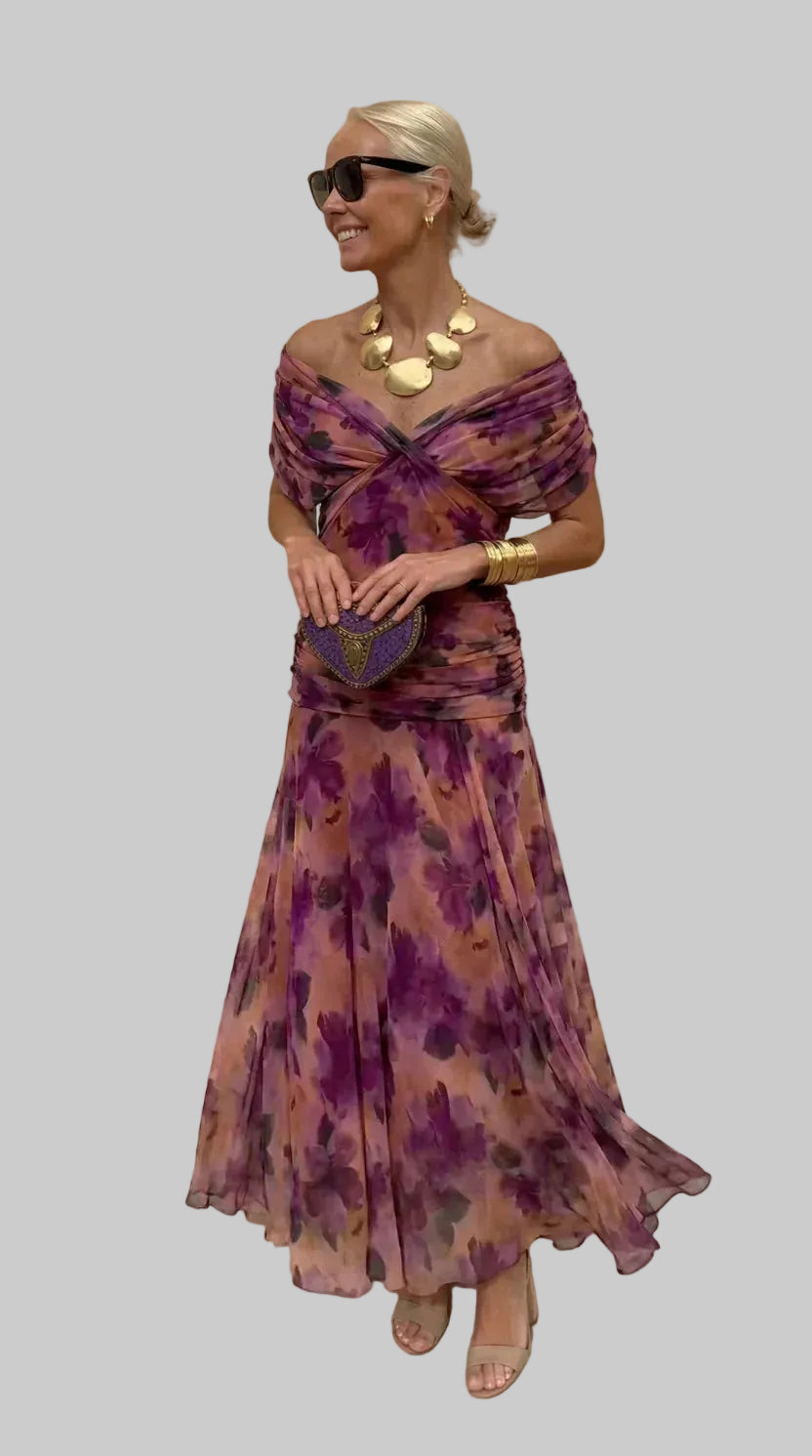 Eloísa™ | Vestido Largo Floral de Gasa