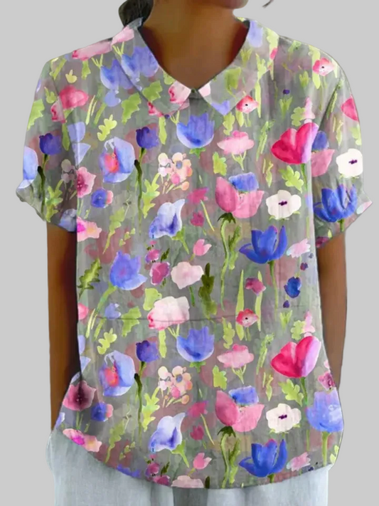 Lila | Chemise Fleurie Pastel