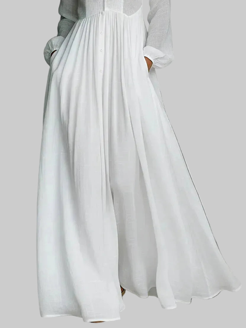 Alma Vestido Maxi Atemporal con Cuello Elegante