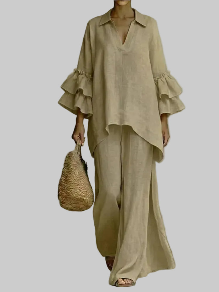 Conjunto Alba de Algodón y Lino con Movimiento Elegante