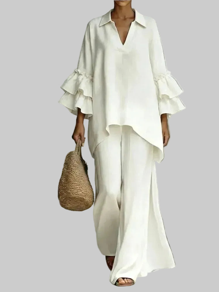 Conjunto Alba de Algodón y Lino con Movimiento Elegante