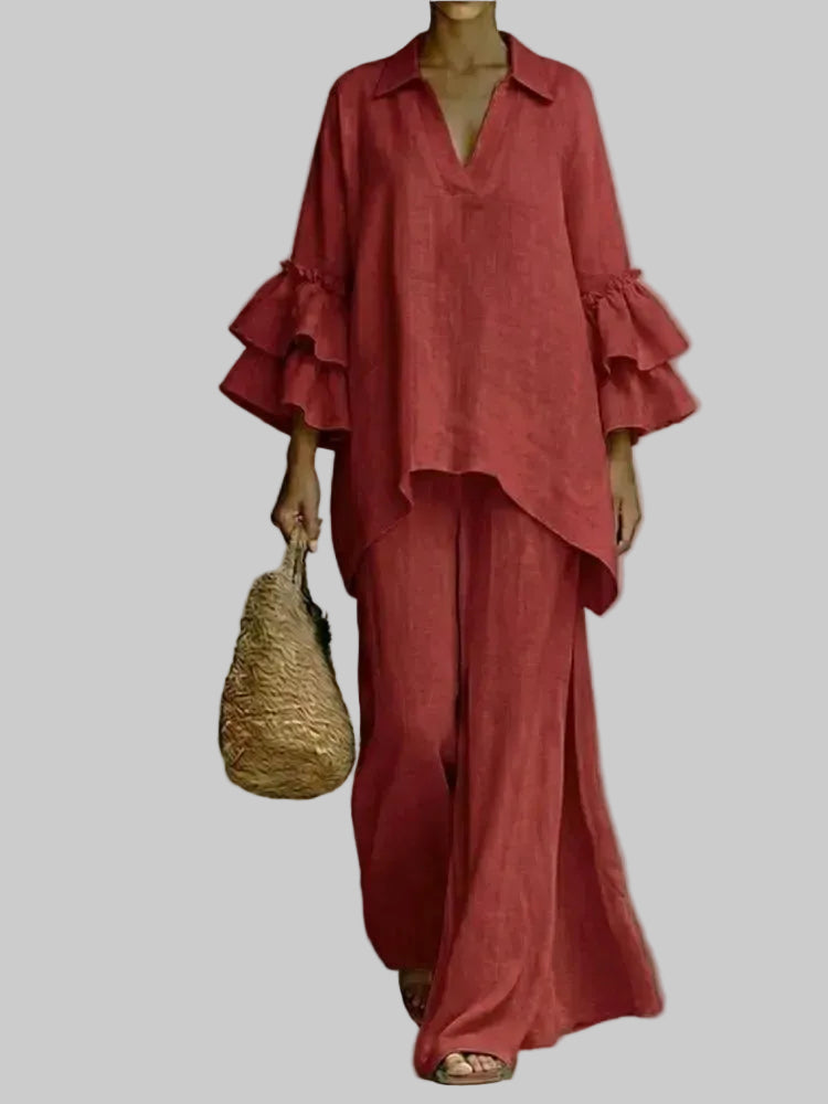 Conjunto Alba de Algodón y Lino con Movimiento Elegante