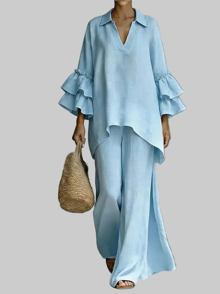 Conjunto Alba de Algodón y Lino con Movimiento Elegante