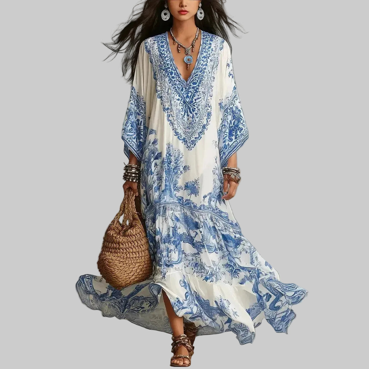 Alba Vestido Bohemio Maxi Étnico