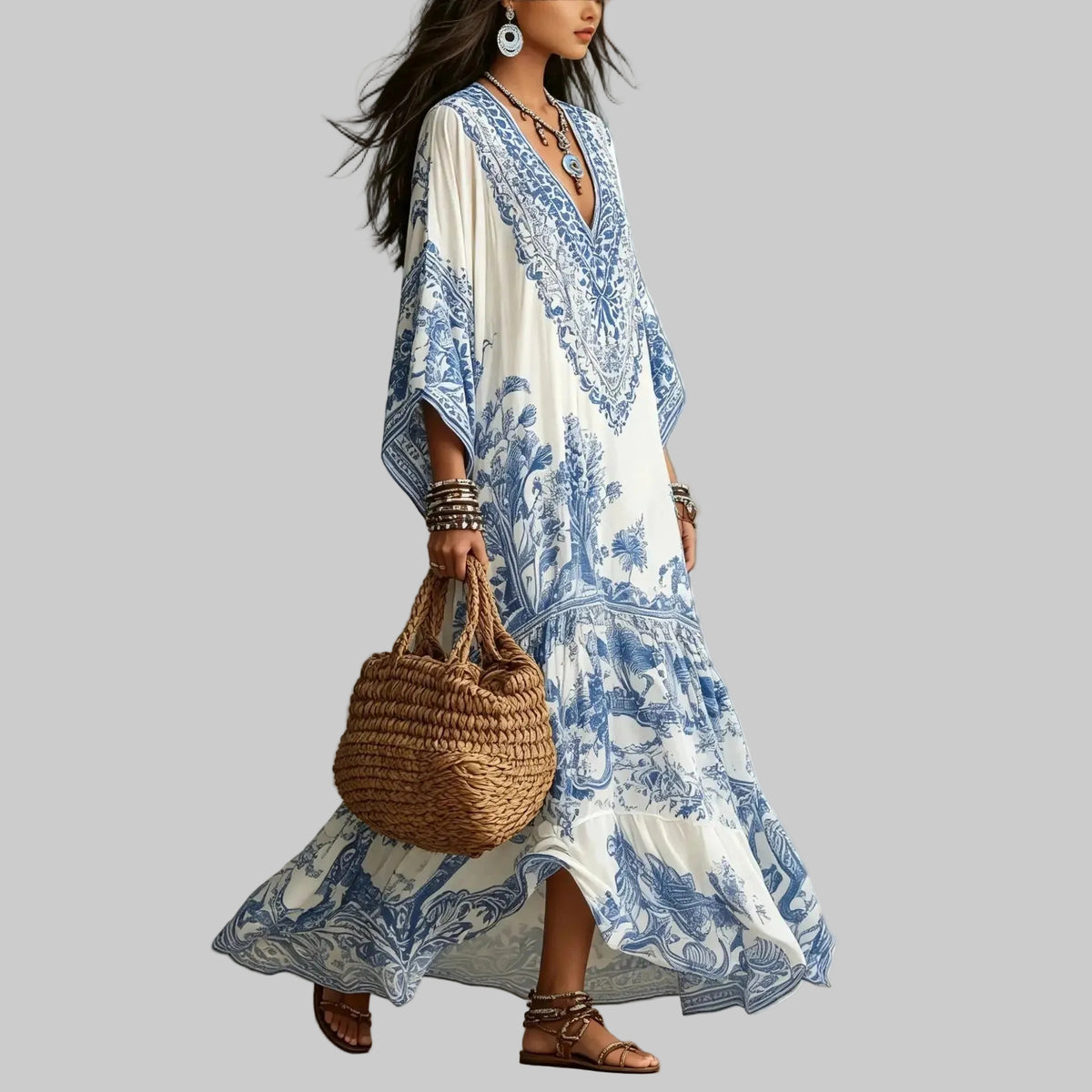 Alba Vestido Bohemio Maxi Étnico