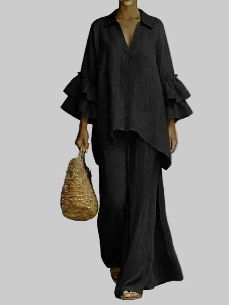 Conjunto Alba de Algodón y Lino con Movimiento Elegante