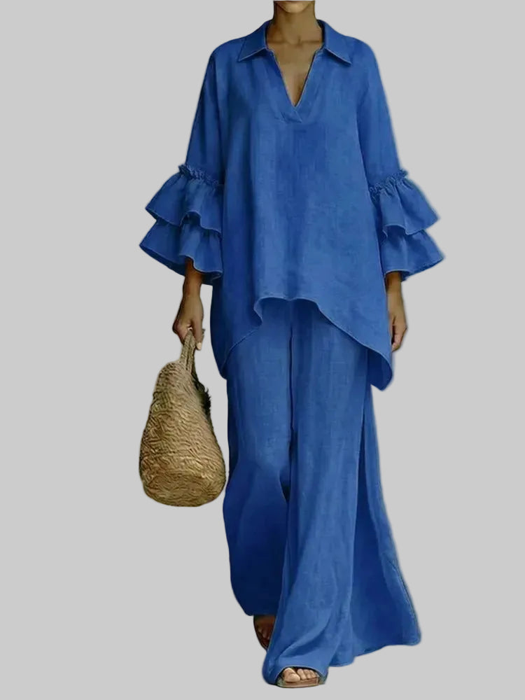 Conjunto Alba de Algodón y Lino con Movimiento Elegante