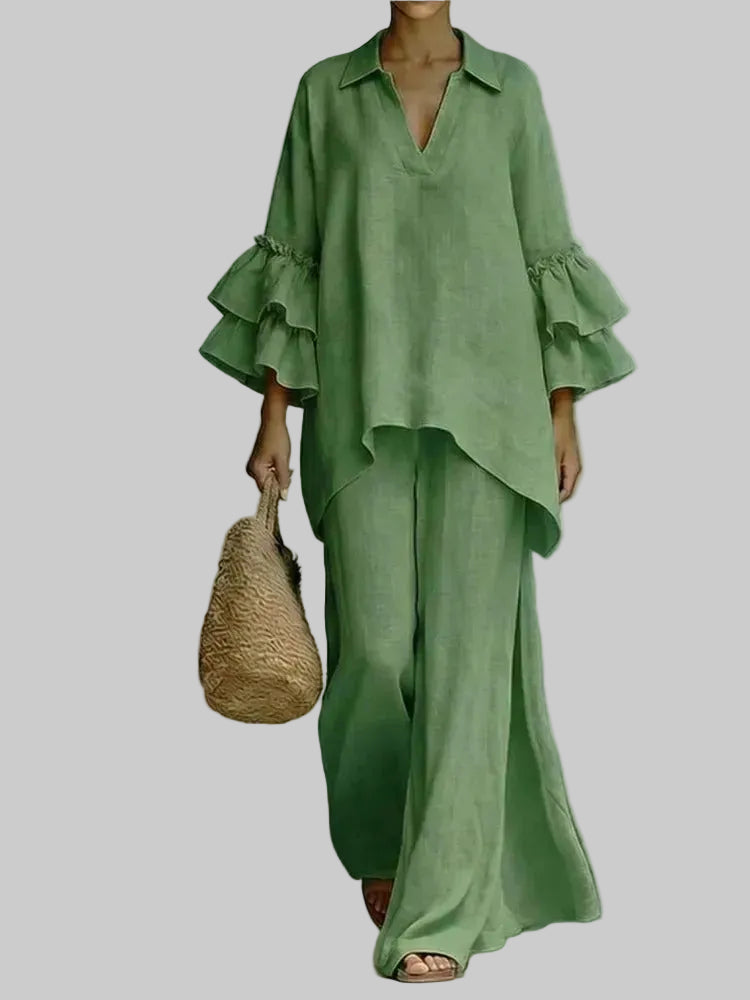 Conjunto Alba de Algodón y Lino con Movimiento Elegante