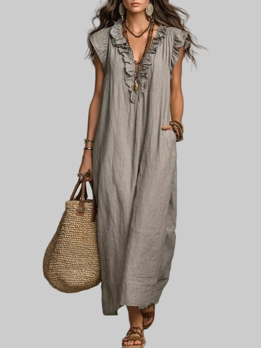 Camelia Vestido Maxi Bohemio con Escote en V