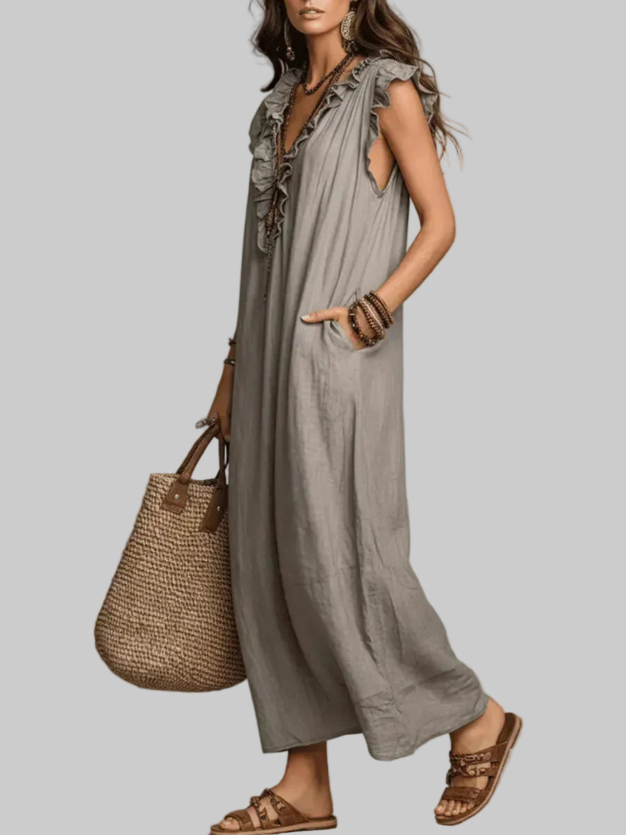 Camelia Vestido Maxi Bohemio con Escote en V