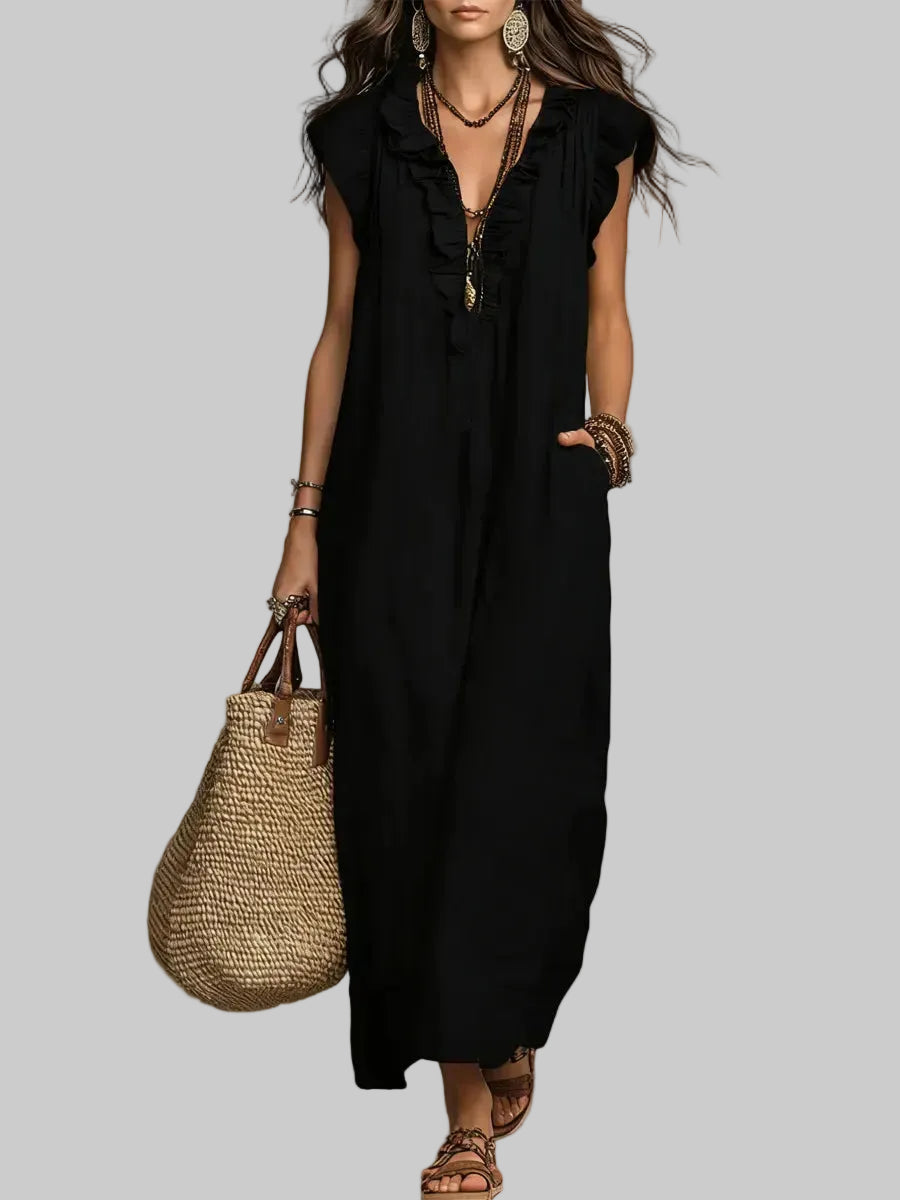 Camelia Vestido Maxi Bohemio con Escote en V