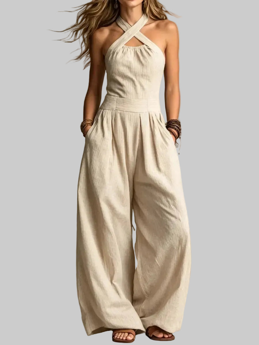 Mariela Mono Elegante con Escote Cruzado