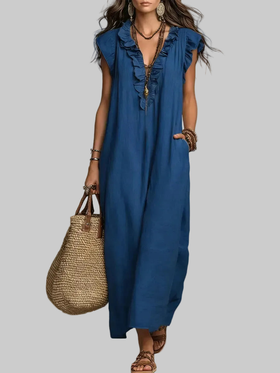 Camelia Vestido Maxi Bohemio con Escote en V