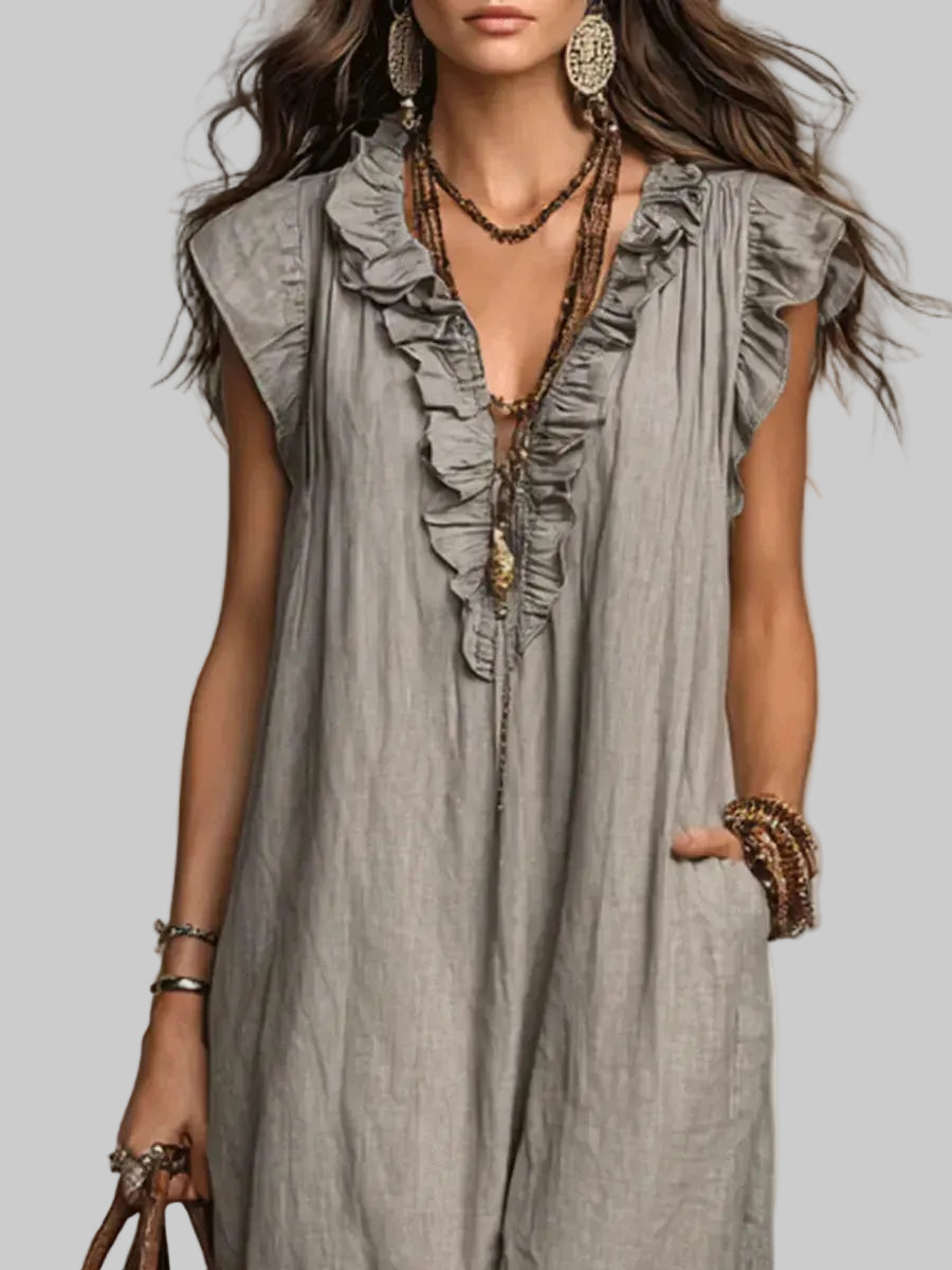 Camelia Vestido Maxi Bohemio con Escote en V