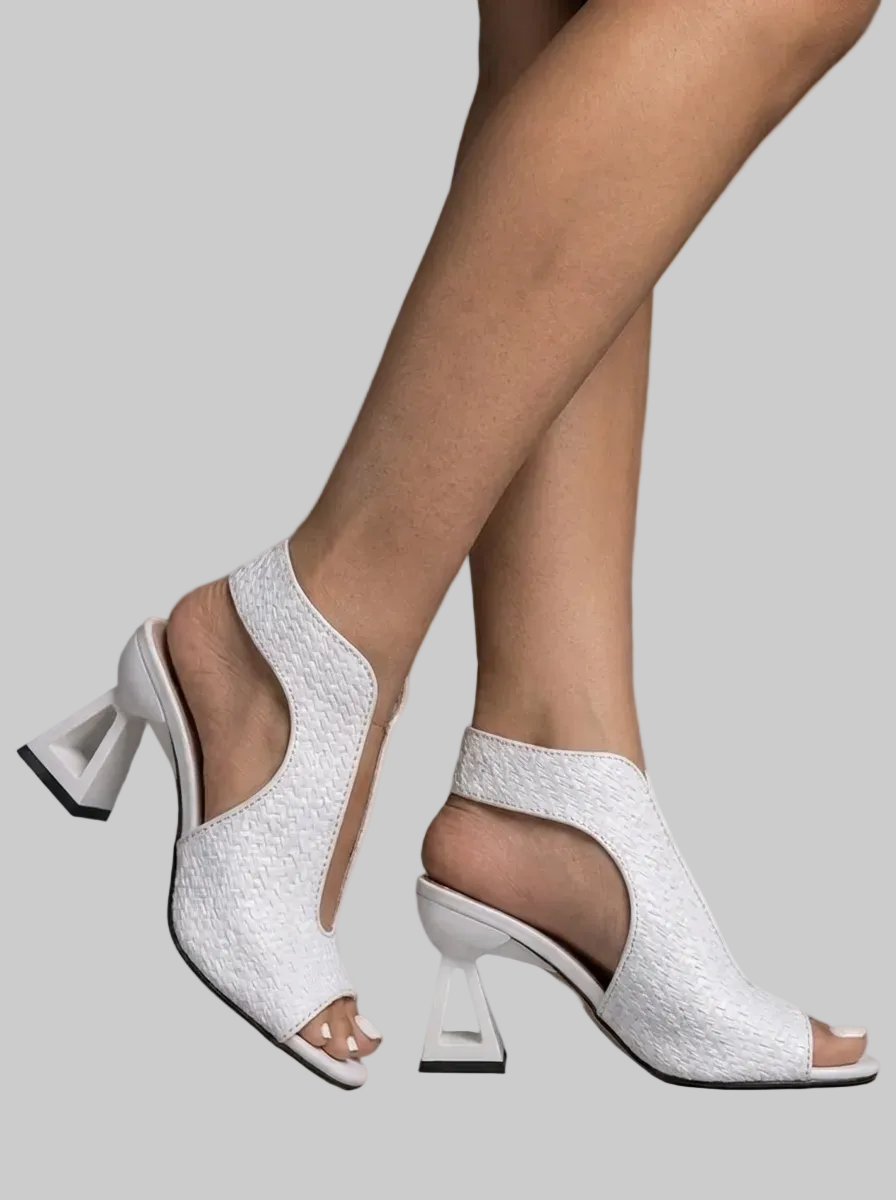Graciela™ | Sandalia Elegante Trenzada de Tacón Geométrico