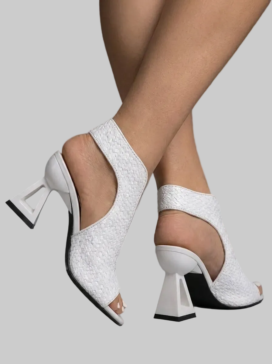 Graciela™ | Sandalia Elegante Trenzada de Tacón Geométrico