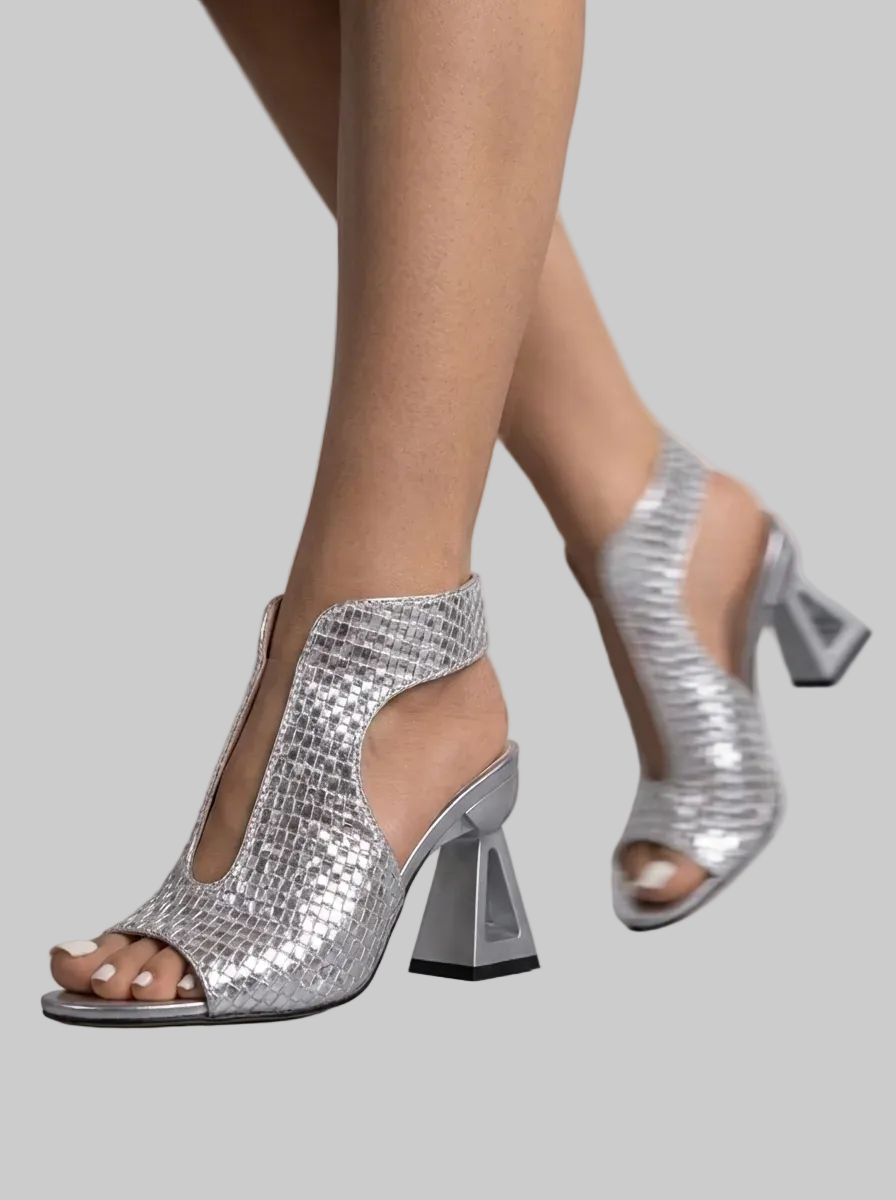 Graciela™ | Sandalia Elegante Trenzada de Tacón Geométrico